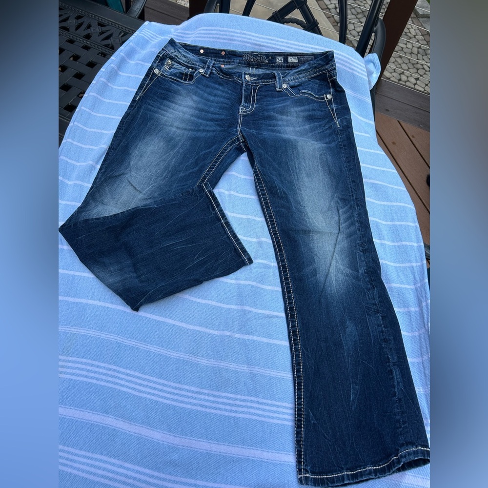 Miss Me Blue Boot Cut Jeans with Classic Wash